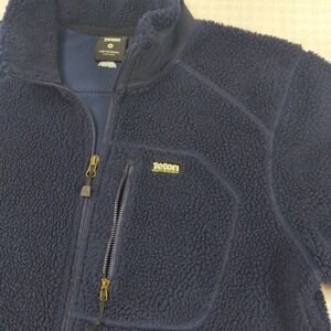 Teton Gravity Research Mens Navy Blue Sherpa Pile‎ Full Zip Fleece Jacket Size M